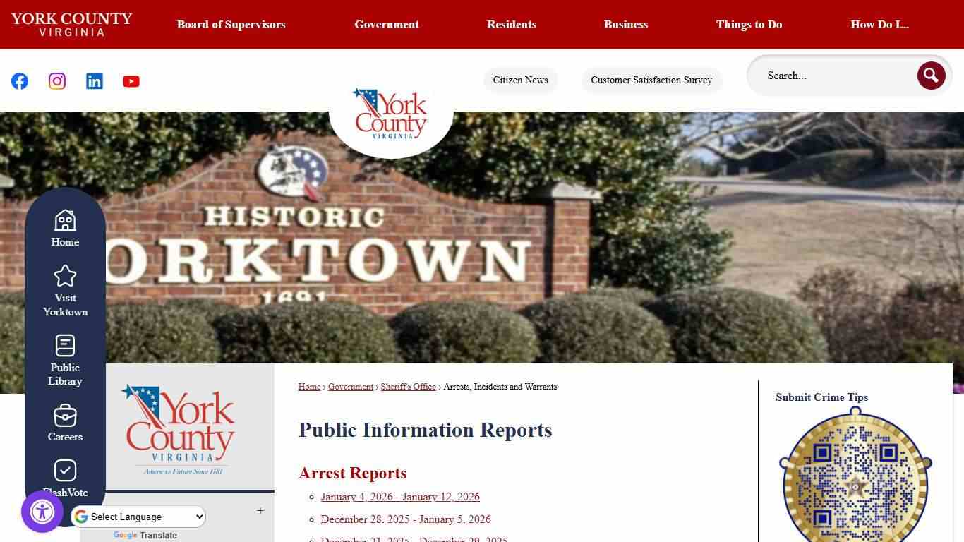 Public Information Reports | York County, VA