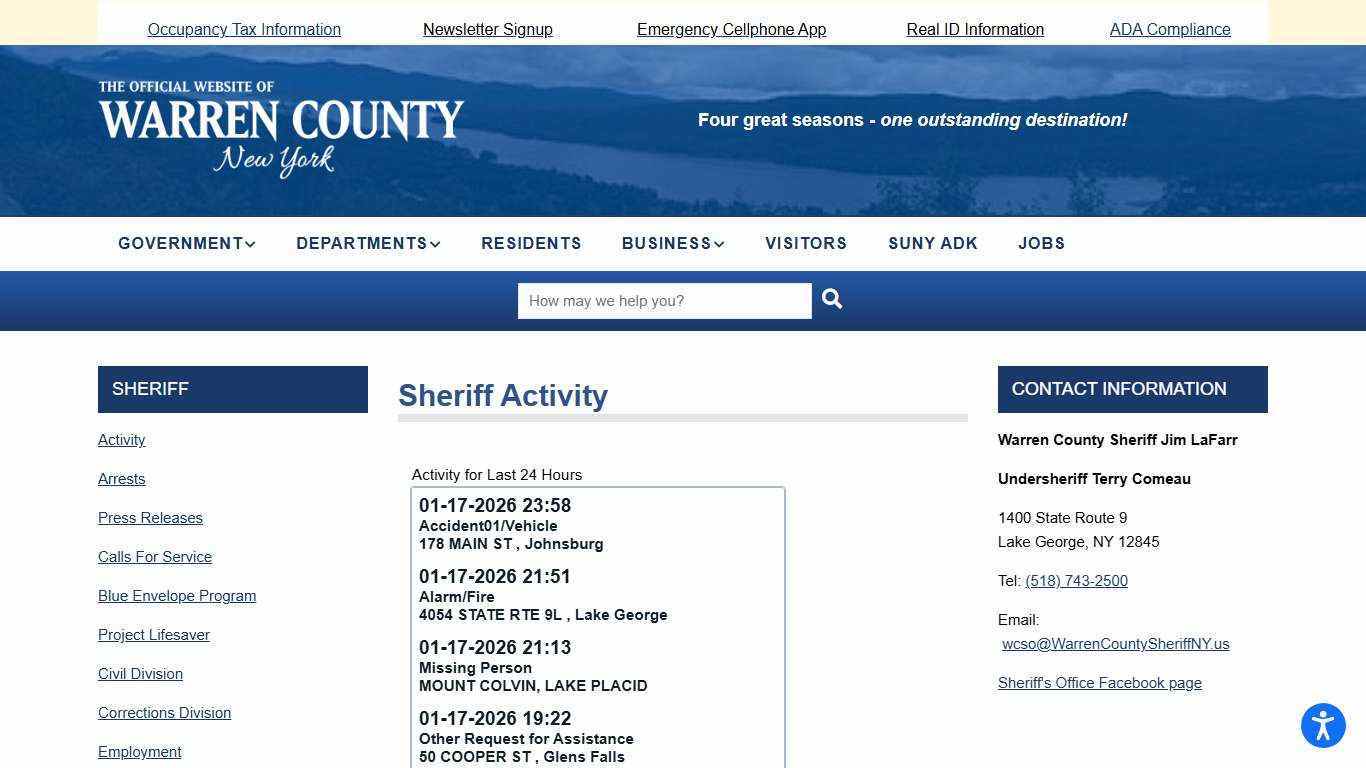 Sheriff Activity | Warren County